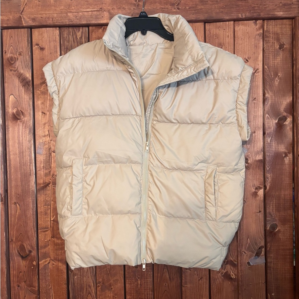 Beige Puffer Vest